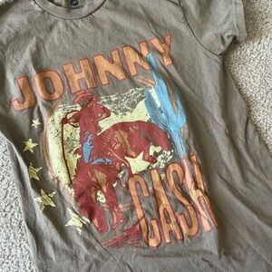 Brown Johnny Cash Graphic T-Shirt